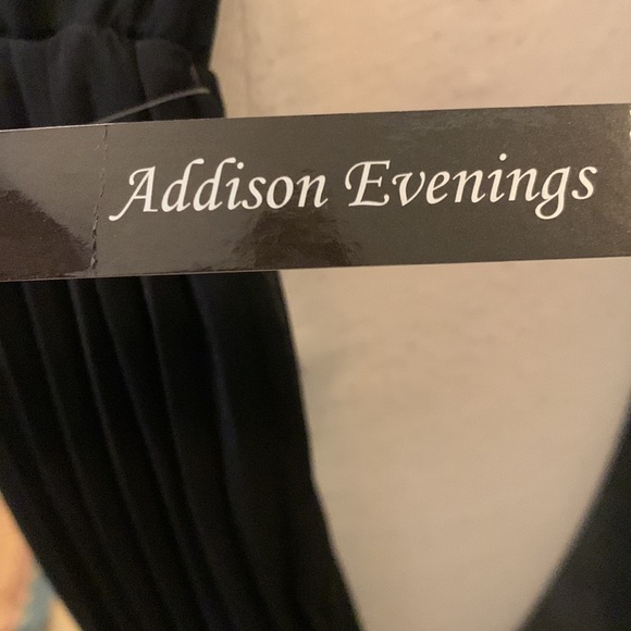 NWT “Addison Evenings” blk chiffon lined pleated evening palazzo pants. - Picture 4 of 6